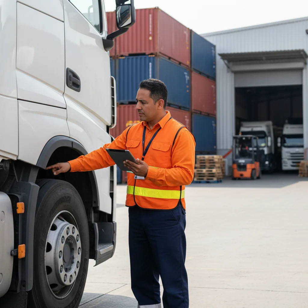 Conductor profesional Tractocar con inspección pre-viaje